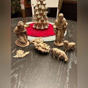 Vintage nativity scene set.